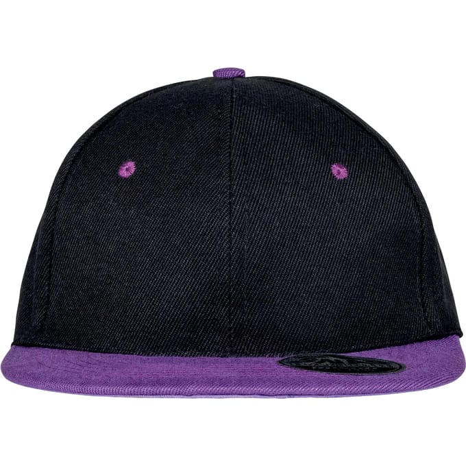 Result Bronx Original Flat Peak Snapback Dual Colour Cap RH82 - Black/Purple - One size