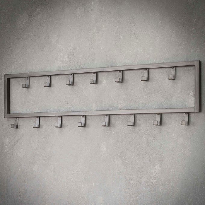 Fraaai - Kapstok industrieel 15 haken - 80 cm zwart