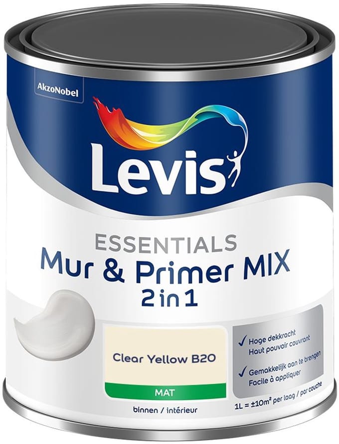 Levis - Essentials Mur & Primer Mix - Clear Yellow B20 - Mengverf - 1 L