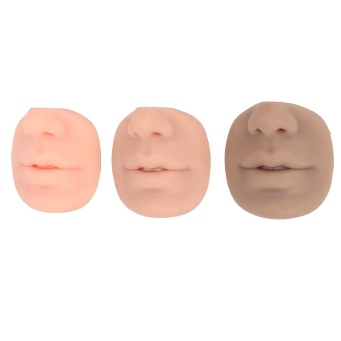 3 Kleuren Nep Neus Model Siliconen Flexibel Menselijke Neus Mond Model voor Piercing Oefening beige