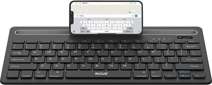 Rixus RXWK01 Bluetooth Keyboard - Universal Ultra Slim And Compact - Oplaadbaar- Geschikt voor telefoon en tablet - Zwart
