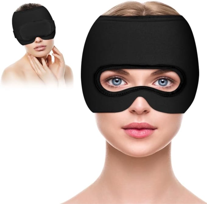 Migraine Masker - Hoofdpijn Muts - Directe Verlichting -Zwart
