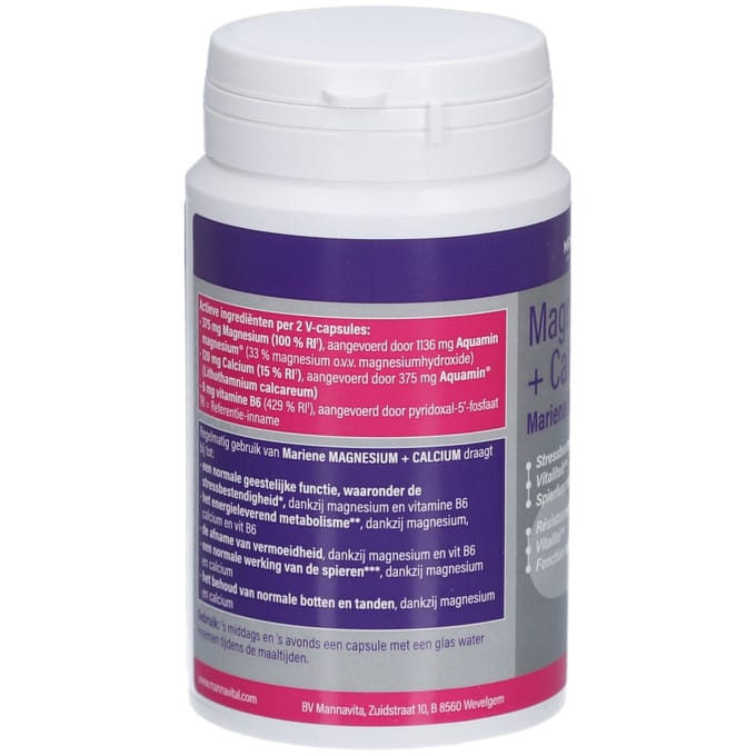 Mannavital Mariene magnesium + calcium platinum 120 Vegetarische capsules