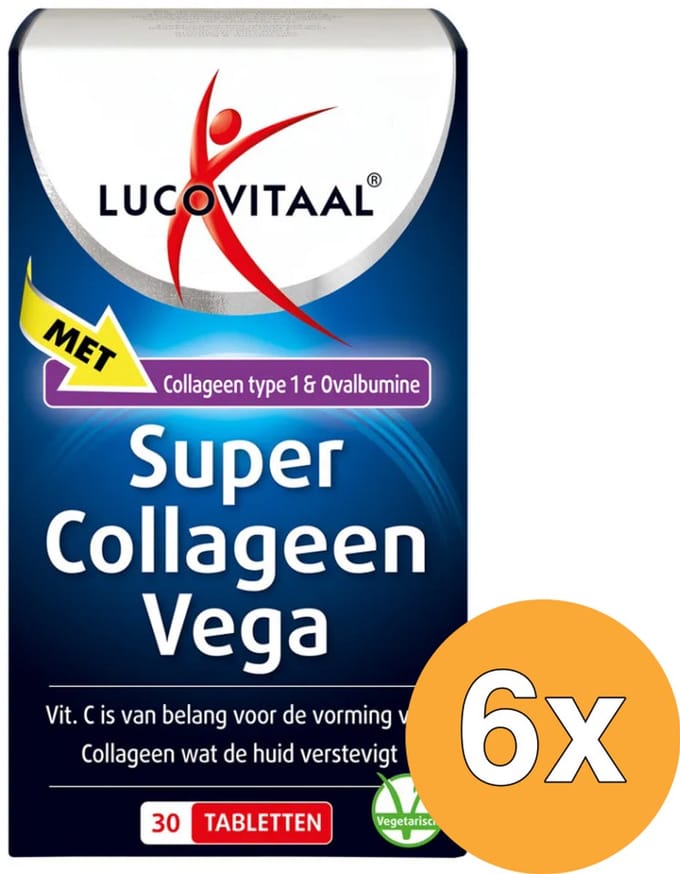 6x Lucovitaal Super Collageen Vega (30 tabletten)