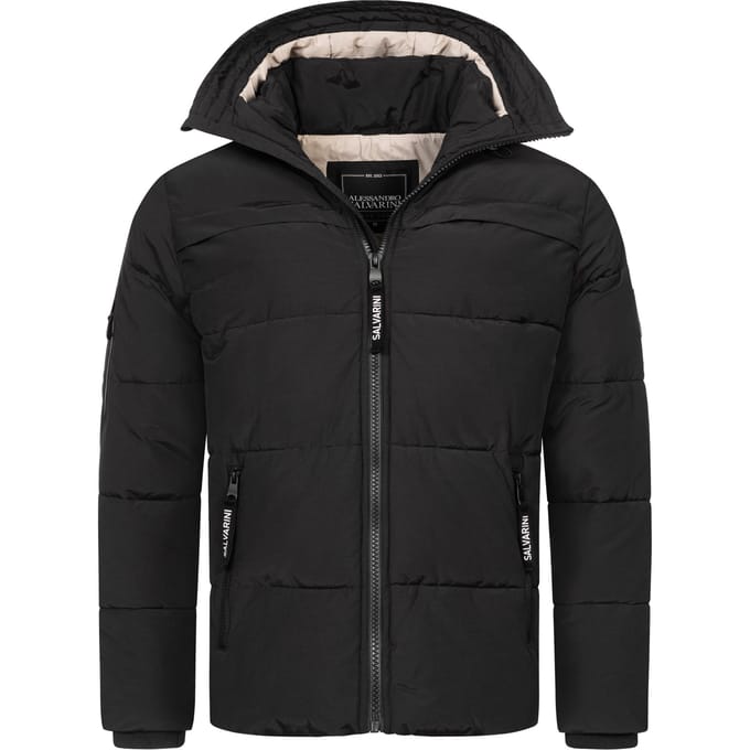 Alessandro Salvarini heren gewatteerde winterjas AS-334 met gevoerde capuchon