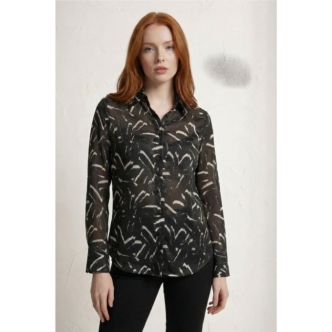 Abstracte Print Overhemd met Knopen
