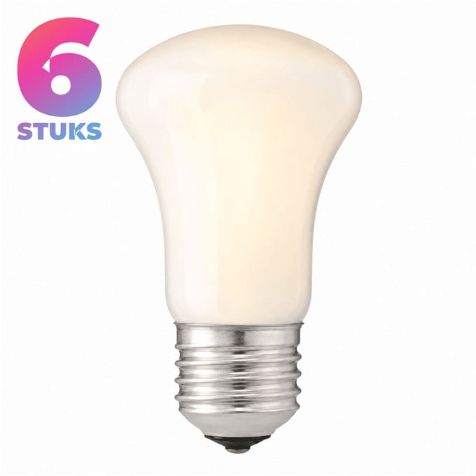 6x Reflector Gloeilamp E27 - 60W - Warm Wit Licht (2700K) - 620 lm - 2 jaar - Dimbaar - Krypton