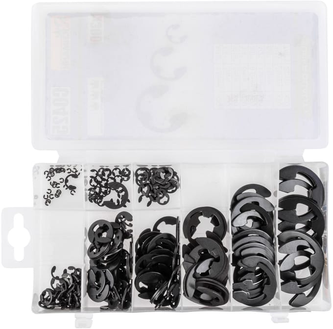Set van 300 E-ringen / Borgringen – Assortiment in Opbergdoos | Veerstaal