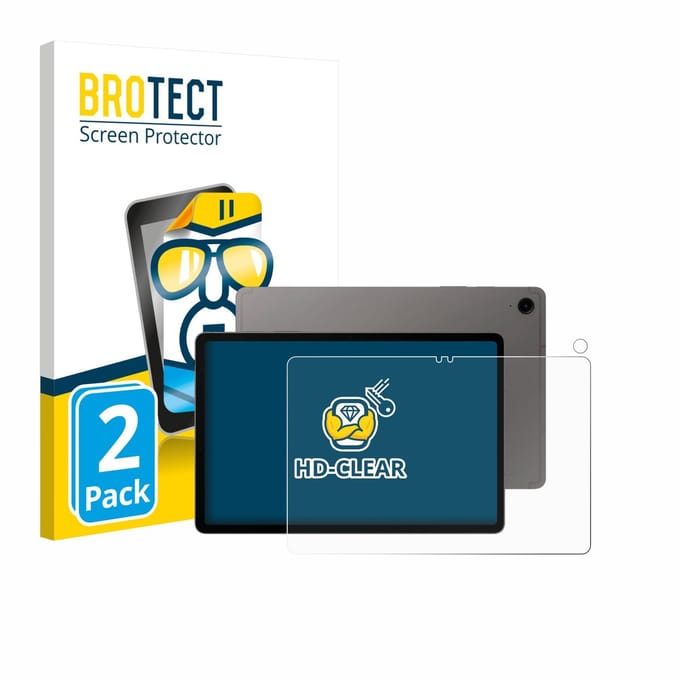 BROTECT - Screenprotector voor Samsung Galaxy Tab S9 FE (Voor+Camera) - Folie Beschermfolie transparant 2 Stuks