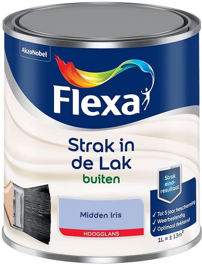 Flexa - Strak In De Lak Buitenlak Hoogglans - Midden Iris - Mengverf - 1 L
