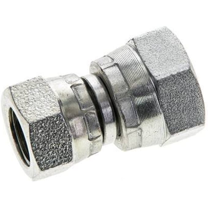 Rechte Verloopnippel G1/4 '' X G3/8 '' Binnendraad Hoge Druk Staal  60° Conus  425bar Hydrauliek