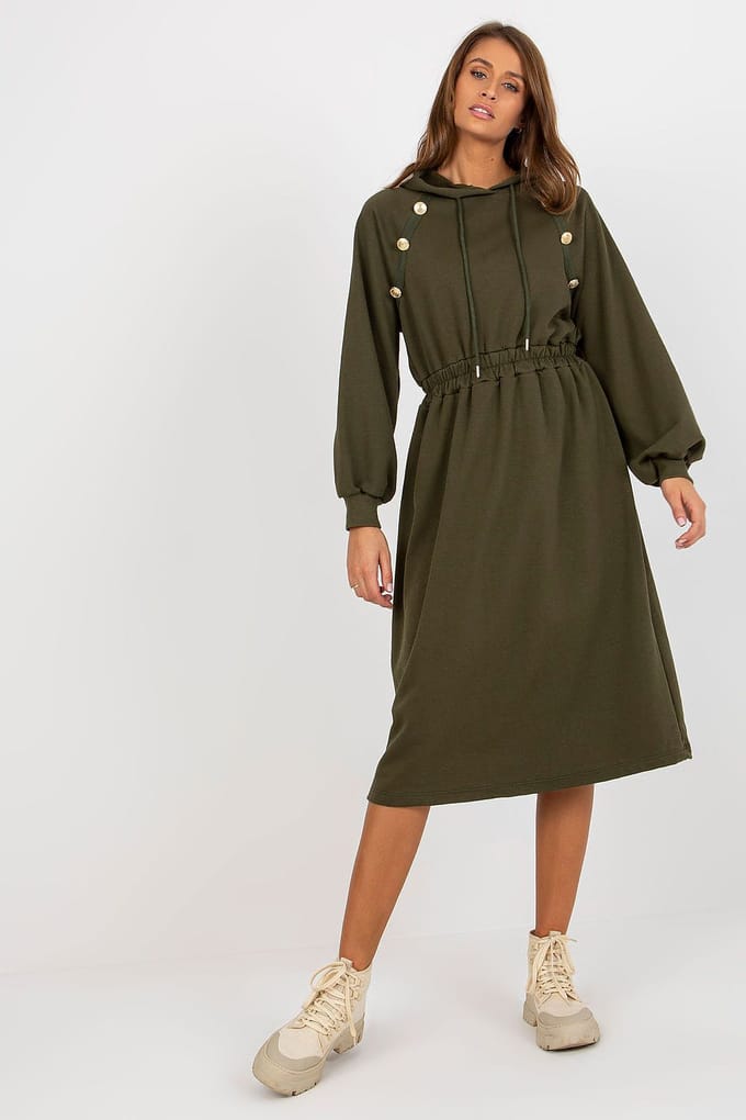 Urban Cozy Sweat Dress - Dunkelgrün / Einheitsgröße