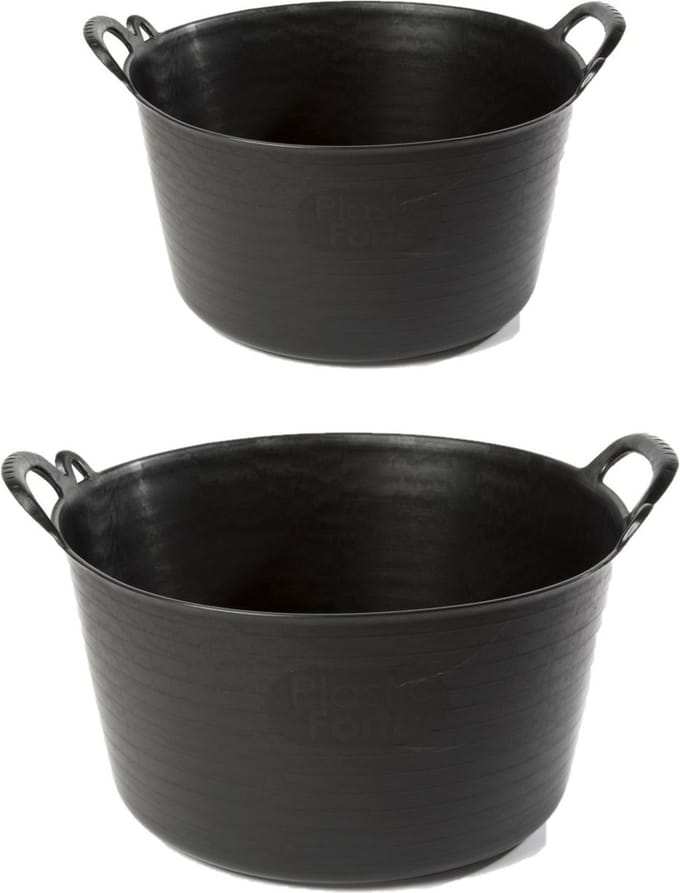 Forte Plastics - Flexibele emmer/kuipen zwart 15 en 26 liter kunststof