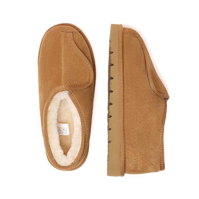 EVER AU Australië Heren Mosgroene Verstelbare Schapenleren Slippers