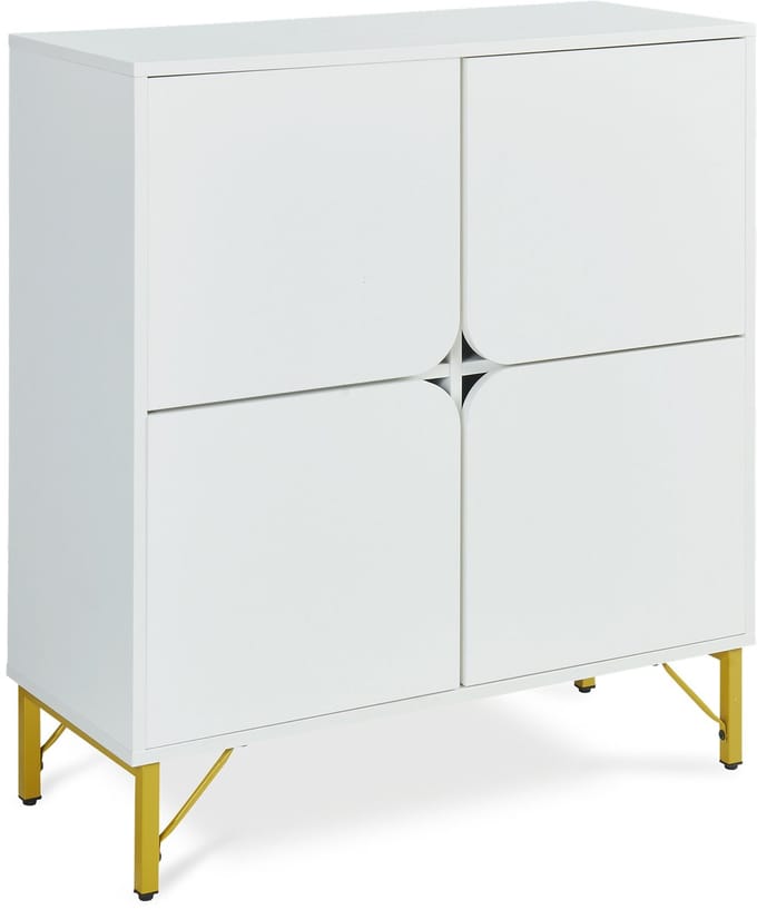Dressoir Reyri 80x35x90 cm wit en goudkleurig [en.casa]