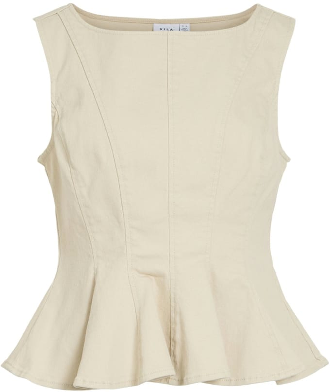 Vila Top Vichia Peplum Top 14120416 Birch Dames Maat - 42