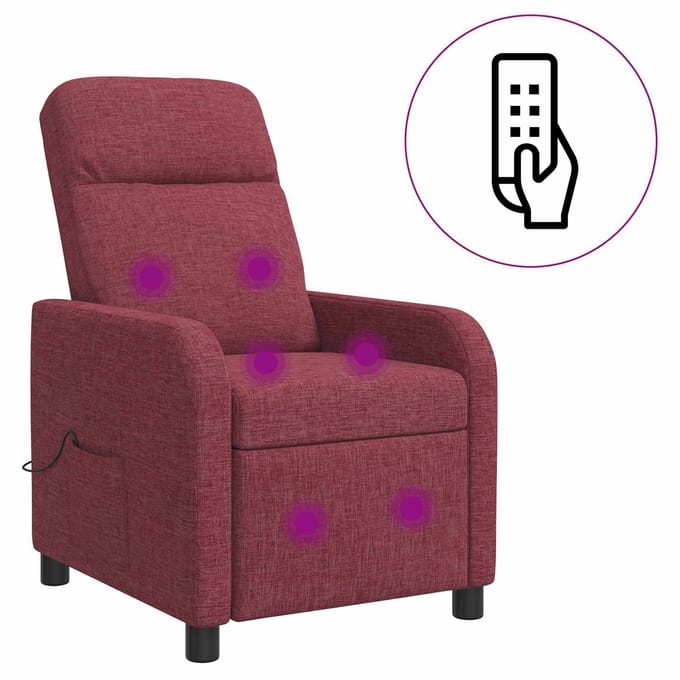 vidaXL - Massage - Relaxstoel - Wijnrood - Stof