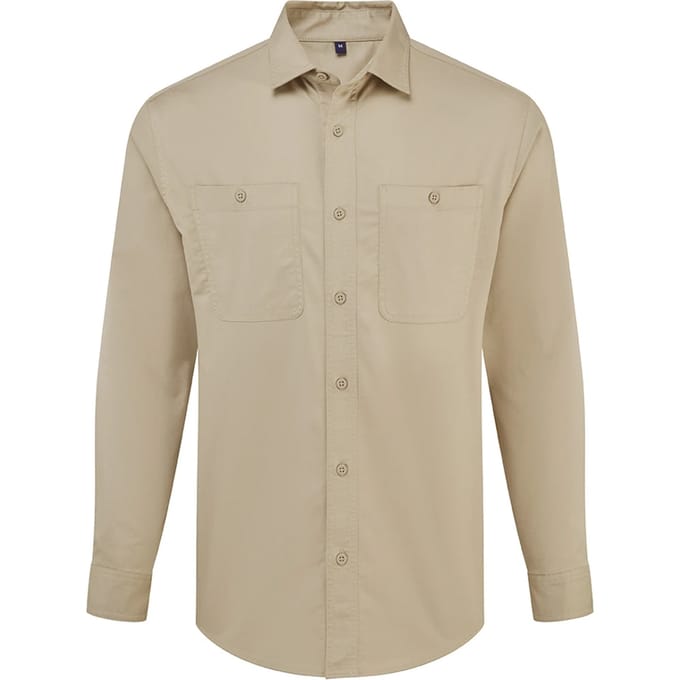 Premier Unisex Volwassen Utility 2.0 Shirt (Khaki Bruin)