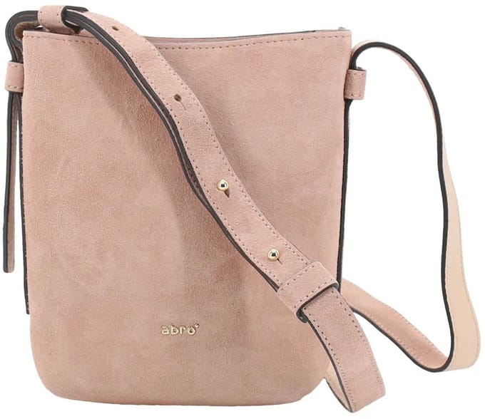 abro schoudertas Leather Suede Crossbody Bag Cosmo Powder oud roze