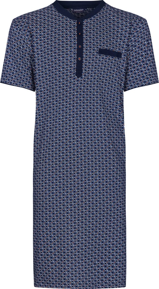 Pastunette Heren Nachthemd Fresh - Blauw - Katoen - Maat S