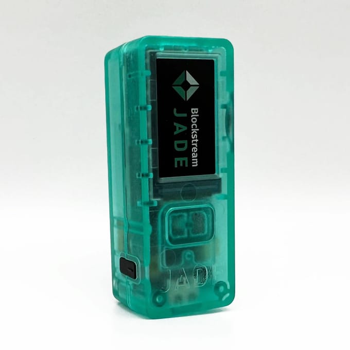 Blockstream Jade Green - Bitcoin en Liquid Hardware Wallet - Camera - Bluetooth - USB-C - 240 mAh batterij - Beveilig uw Bitcoin offline
