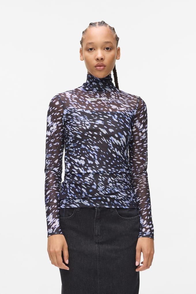 Karl Lagerfeld Mesh Lights Top Digital Light Größe: S | Longsleeves Outlet | Damen