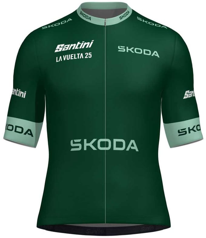 Santini La Vuelta Points Leader Korte Mouw Wielertrui Groen L Man