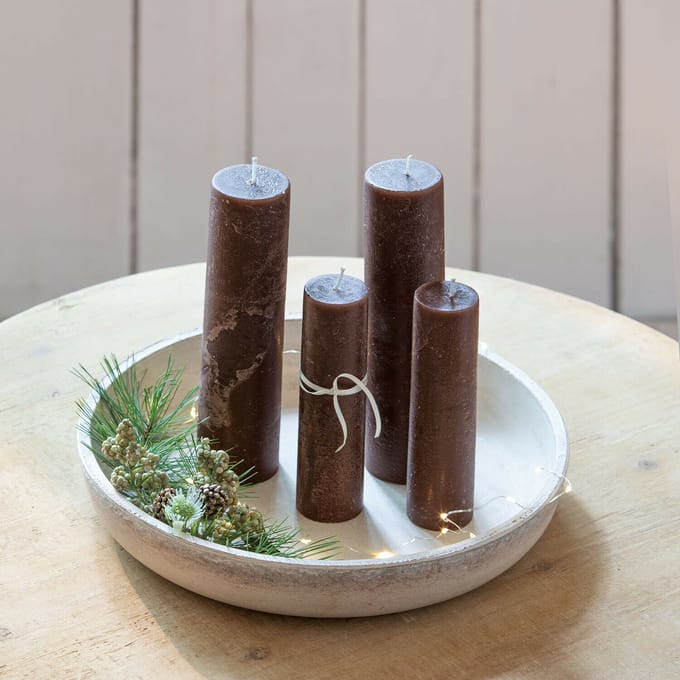 LOBERON Kaars set van 4 Avinal donkerbruin