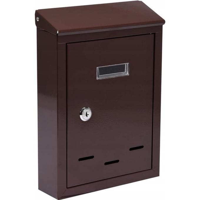 VOREL Brievenbus met 2 sleutels - Bruin - 285x200x60 mm