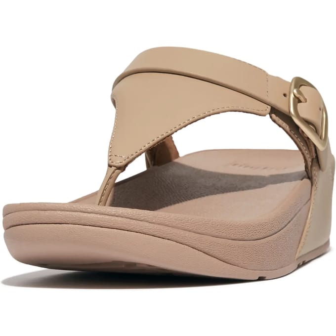 FitFlop Lulu Adjustable Toe Post - Leather ZWART - Maat 40