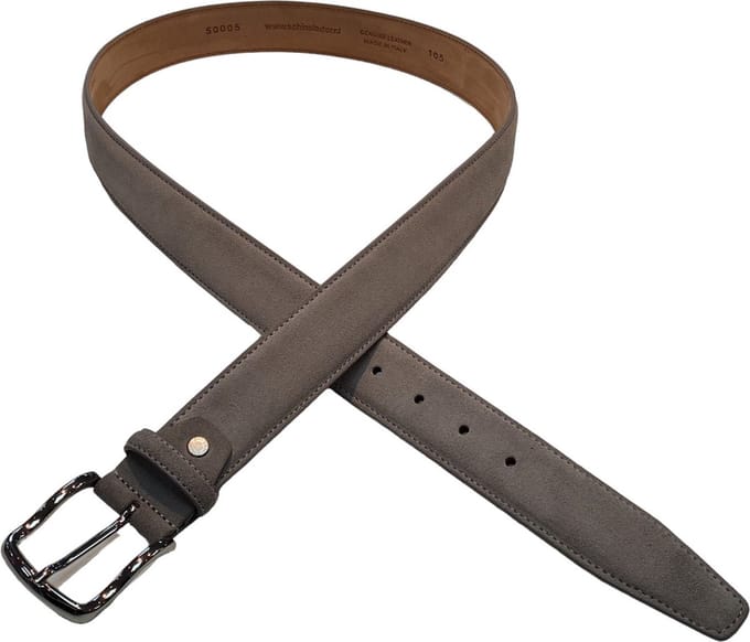 Schins Lorenzo Suede Heren Riem - Grijs - 120cm
