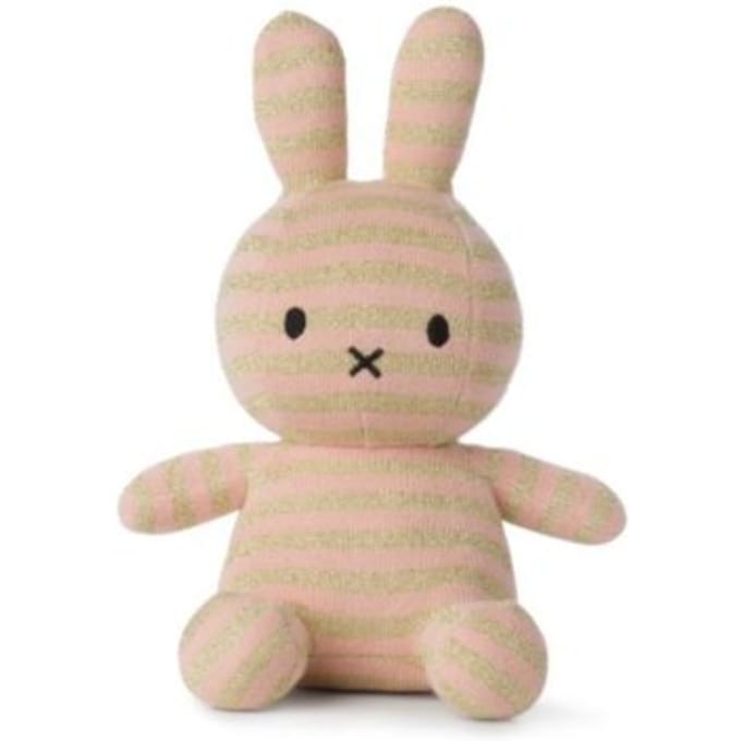 Nijntje knuffel sparkle stripe collectie, formaat 23 cm., kleur roze