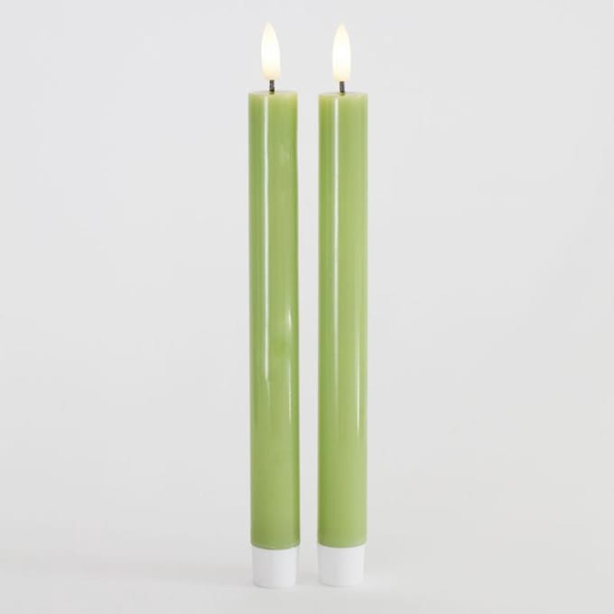 Sirius - LED-Dinerkaarsen 'Sille' (25cm hoog, Set van 2) - Groen - Spring Green - gekleurde LED-kaars
