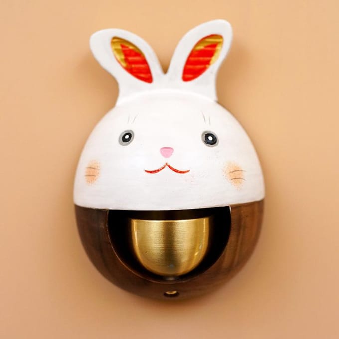 Sonnette magnétique pour chat, sonnette en cuivre à dopamine, sonnette de rappel pour pendaison de crémaillère, cadeau, décoration d'intérieur white
