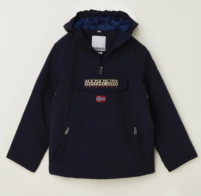 Napapijri Rainforest gewatteerde anorak met capuchon - Blauw - Maat 140
