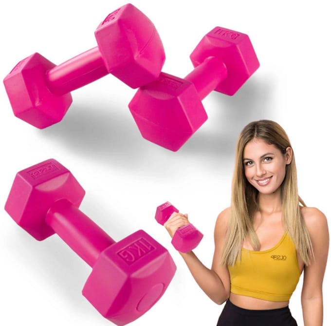 4Fizjo Hexagonale Halter - 2 stuks - Rood - 3kg