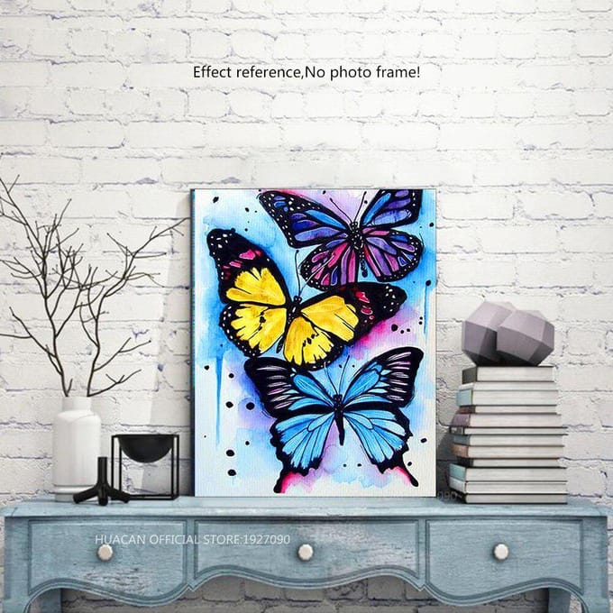 Peinture diamant papillons, broderie diamant, affichage complet, diamant 20X30 gray