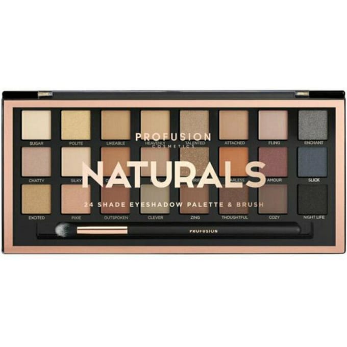 Profusion, Profusion, Oogschaduw Palet, Naturals, 24 Kleuren