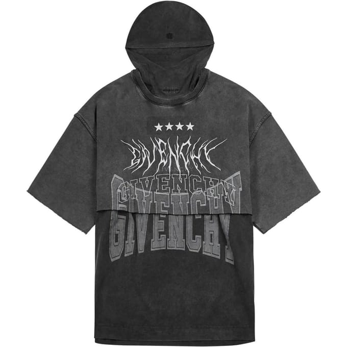 Givenchy overlappend ontwerp grijs T-shirt