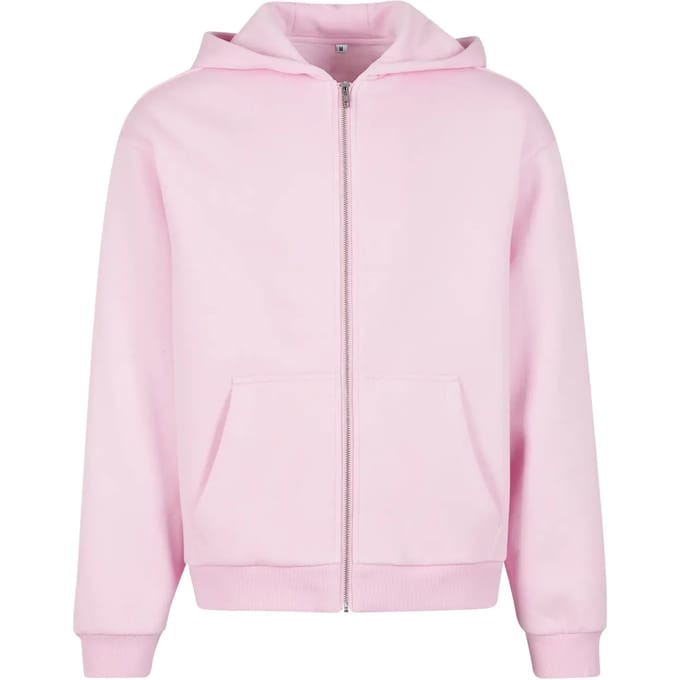Build Your Brand Fluffy Sweatshirt Met Rits Roze M Man