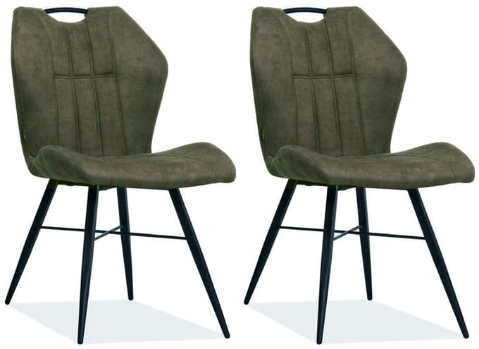 MX Sofa - Eetkamerstoel Scala luxor kleur: Moss (set van 2 stoelen)