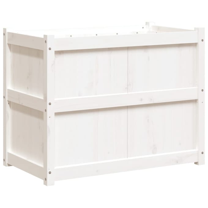 vidaXL - Plantenbak - 90x50x70 - cm - massief - grenenhout - wit