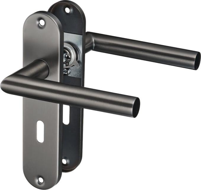 Silvano - Gun Metal Deurbeslag Sleutelgat - Kort Rond Schild
