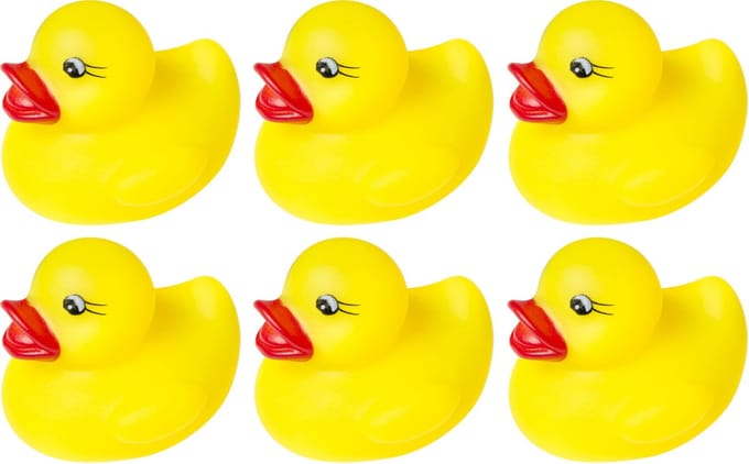 75x Badeend geel badspeelgoed 4.5 cm - Speelgoed - Badspeeltjes - Badeendjes