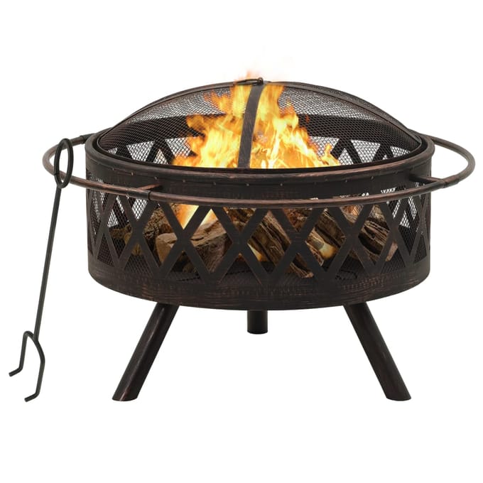 vidaXL - Vuurplaats - met - pook - XXL - 76 - cm - staal