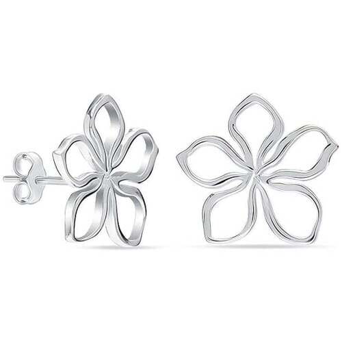 Dames 925 Sterling Zilveren Bloemvormige Oorbellen BIPE069