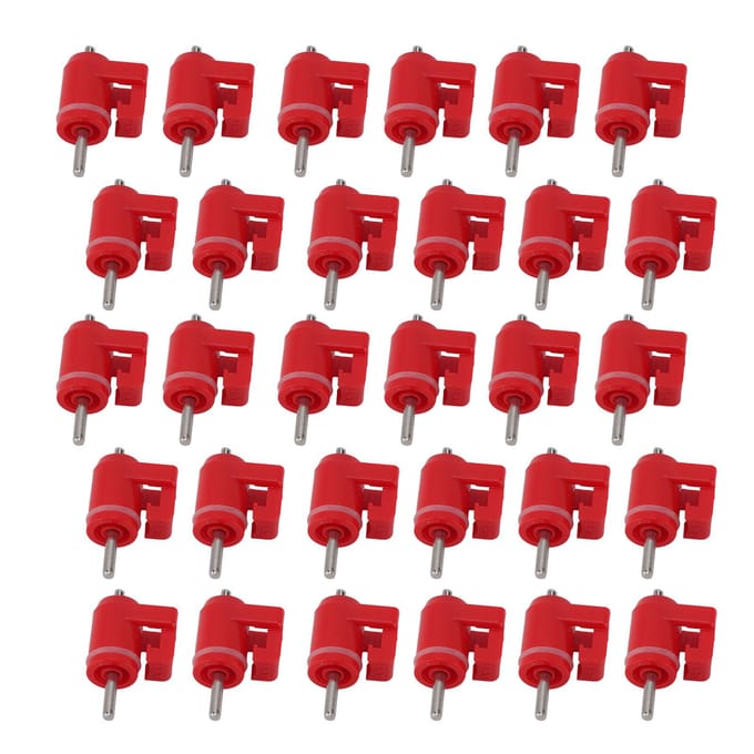 30 Pièces Abreuvoirs Mamelon de Poulet Abreuvoirs Mamelon pour Volailles Accessoires Extérieurs Tête Rouge Type 2 red