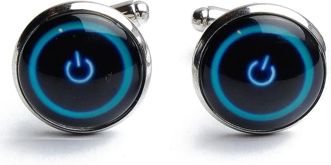 Manchetknopen - Aan-Uit Knop Blauw en Zwart