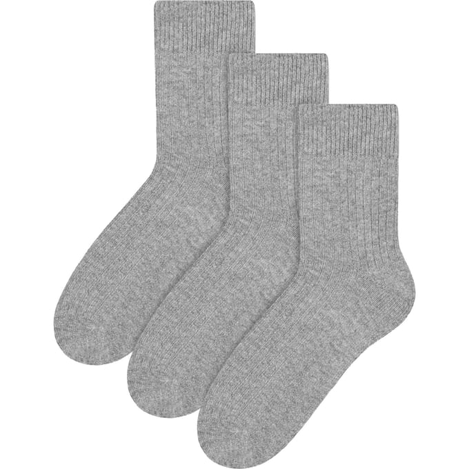 Steven - 3 Paar Multipack Dames Wol Gebreide Sokken | Warme Kousen Jurk Sokken - Grijs