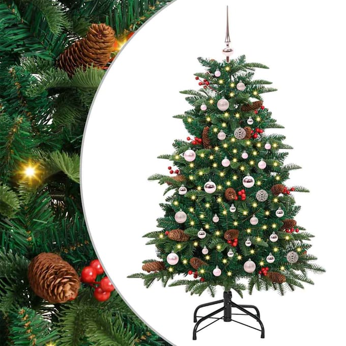 vidaXL - Kunstkerstboom - Groen - 150 - cm - PVC - en - Metaal - en - Plastic